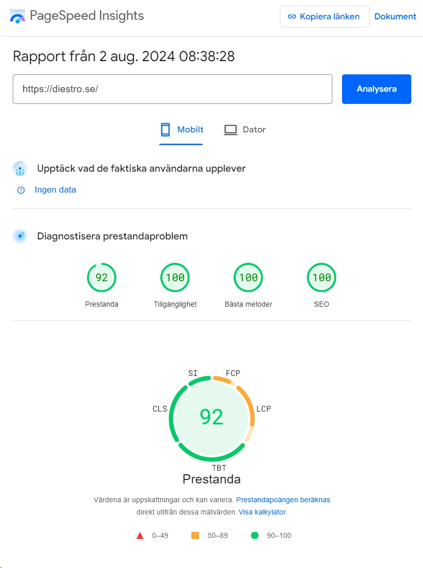 Core Web Vitals Diestro SEO Search Engine Optimization Company in Stockholm Sweden 2024